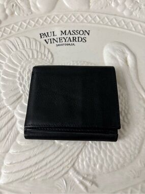 Black  Leather Money Clip Wallet